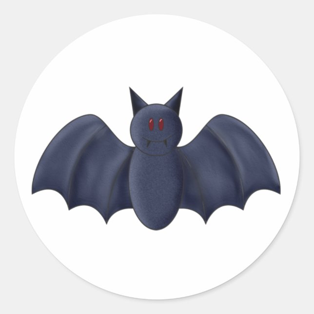 Pegatina Redonda Murciélago de Halloween (Anverso)