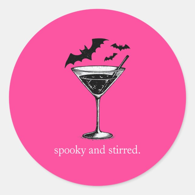 Pegatina Redonda Murciélagos Martini (Anverso)