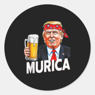 Pegatina Redonda Murica Haz De Nuevo Grande La Navidad Divertido Tr