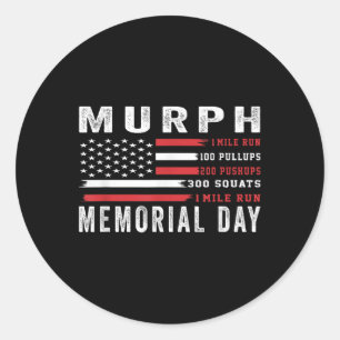 Pegatina Redonda Murph Challenge American Memorial Day gimnasio
