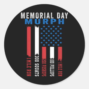 Pegatina Redonda Murph Challenge American Memorial Day gimnasio