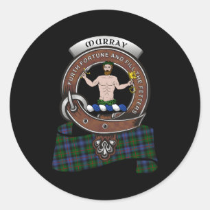 Pegatina Redonda Murray Atholl Clan Badge Tan
