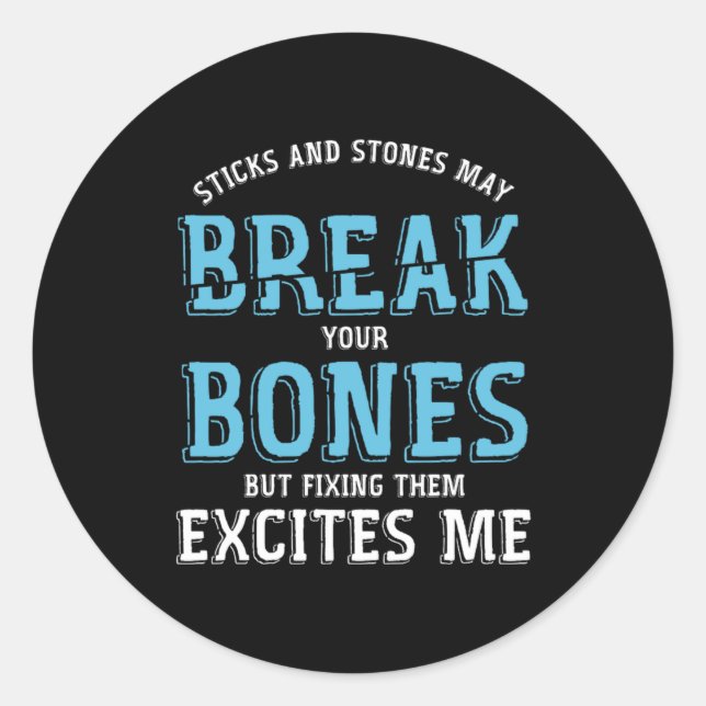 Pegatina Redonda Muscles Bone Surgeon Orthopedic Gift Stick And Sto (Anverso)