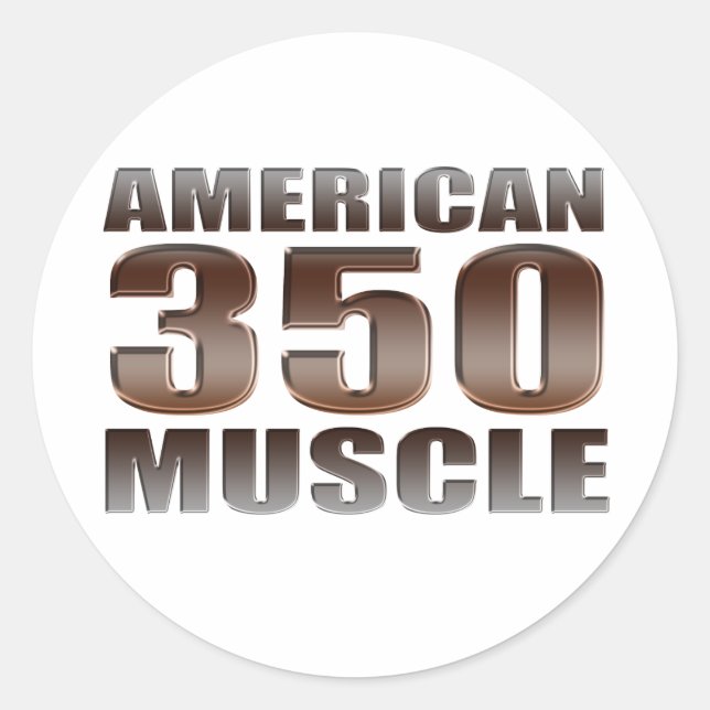 Pegatina Redonda músculo americano 350 (Anverso)