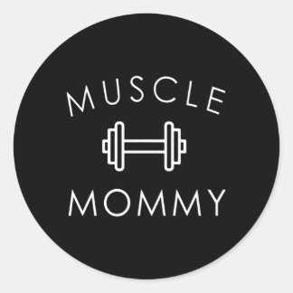 Pegatina Redonda Músculo Mommy Gym