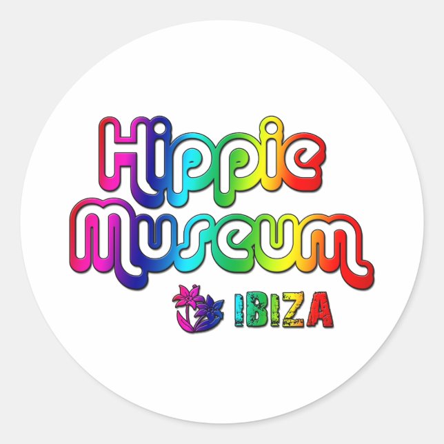 Pegatina Redonda Museo Hippie Ibiza (Anverso)