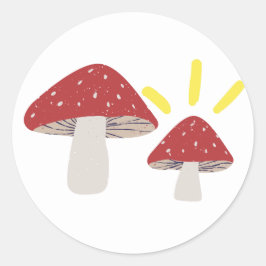 Pegatina Redonda Mushroom