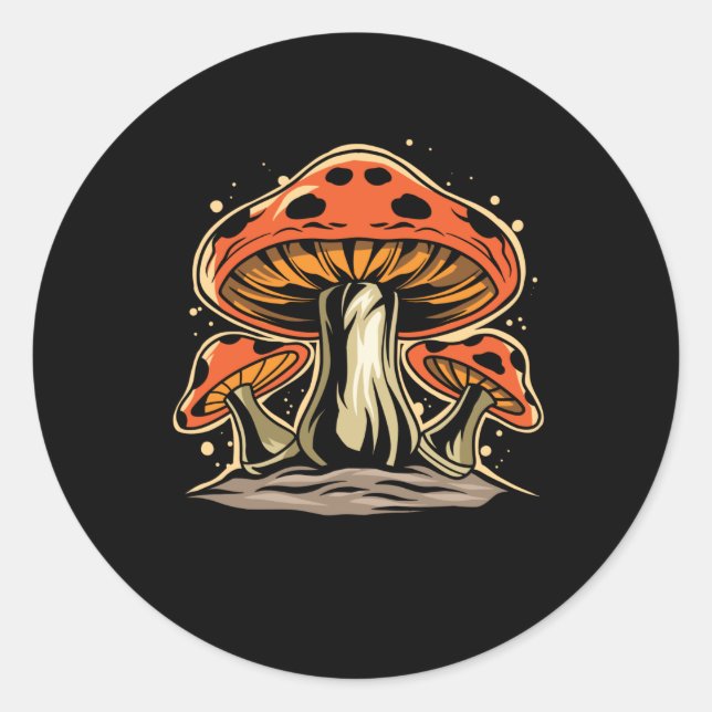 Pegatina Redonda Mushroom (Anverso)