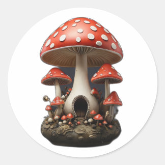 Pegatina Redonda mushroom