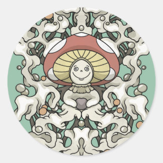 Pegatina Redonda Mushroom