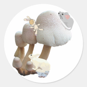 Pegatina Redonda Mushroom Baby Toy Playground
