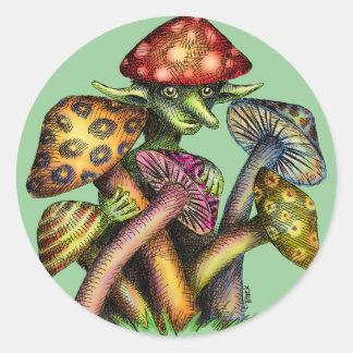 Pegatina Redonda Mushroom Elf