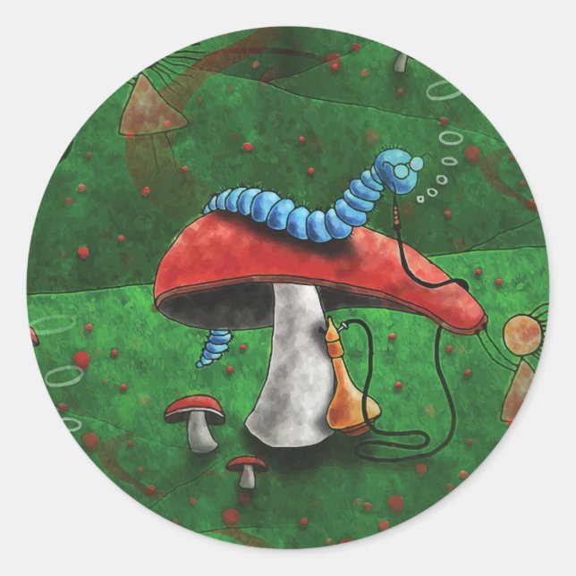 Pegatina Redonda Mushroom mágico (Anverso)