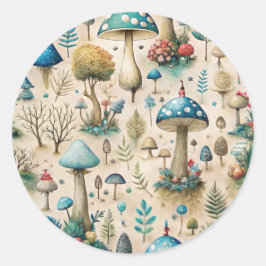 Pegatina Redonda Mushrooms Fairyland