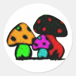 Pegatina Redonda mushroomz