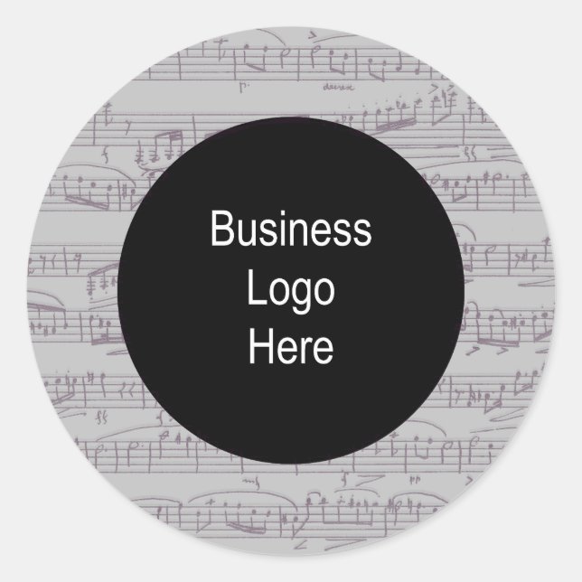 Pegatina Redonda Music Clef Notes Business Logo Classic Round Stic (Anverso)