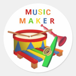 Pegatina Redonda Music Maker