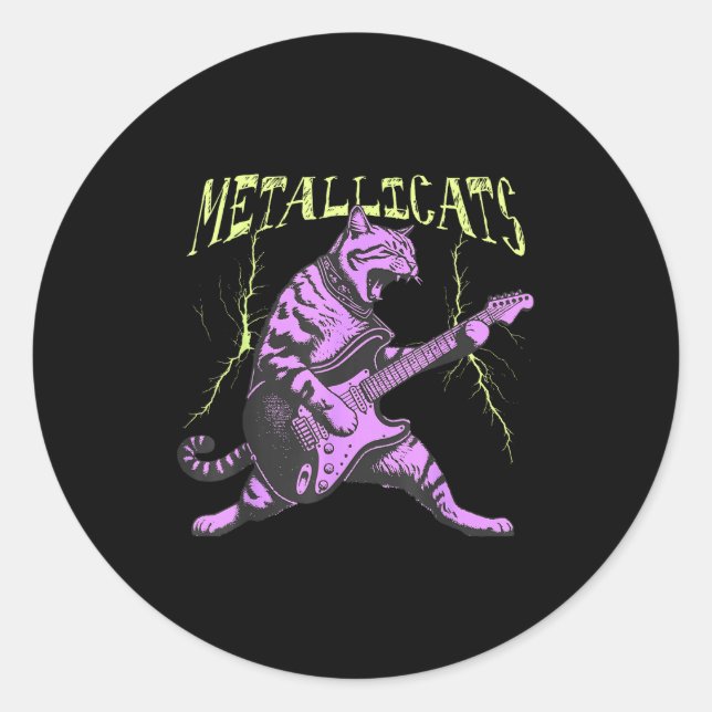 Pegatina Redonda Music - Metallicats  (Anverso)