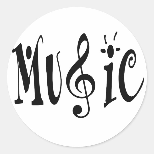 PEGATINA REDONDA MÚSICA (Anverso)