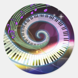 Pegatina Redonda Música 1 Pegatinas