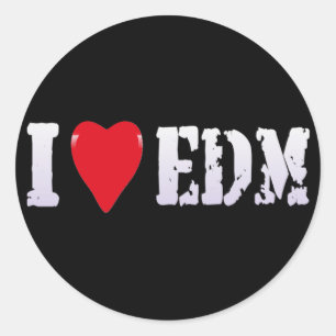 PEGATINA REDONDA MÚSICA - CORAZÓN EDM