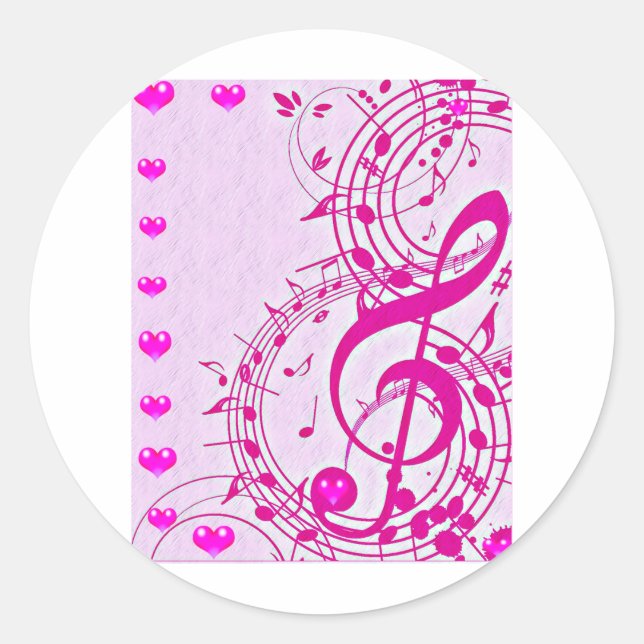 Pegatina Redonda Música de amor_ (Anverso)
