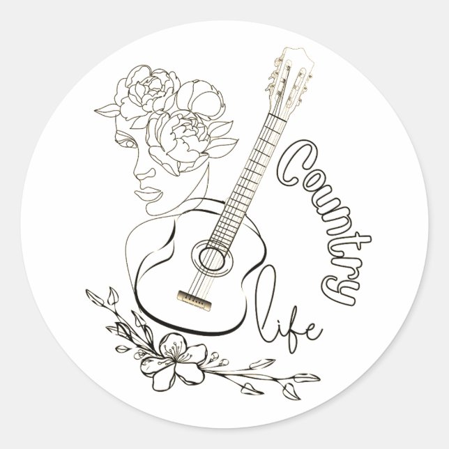 Pegatina Redonda Música de campo (Anverso)