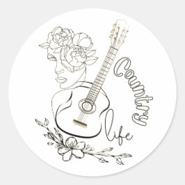 Pegatina Redonda Música de campo