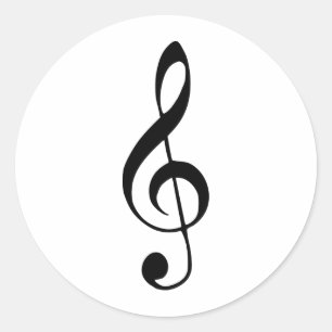 Pegatina Redonda música de clave de violín
