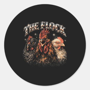 Pegatina Redonda Música de Rock Heavy-metal Amante de Pollo de Ckya