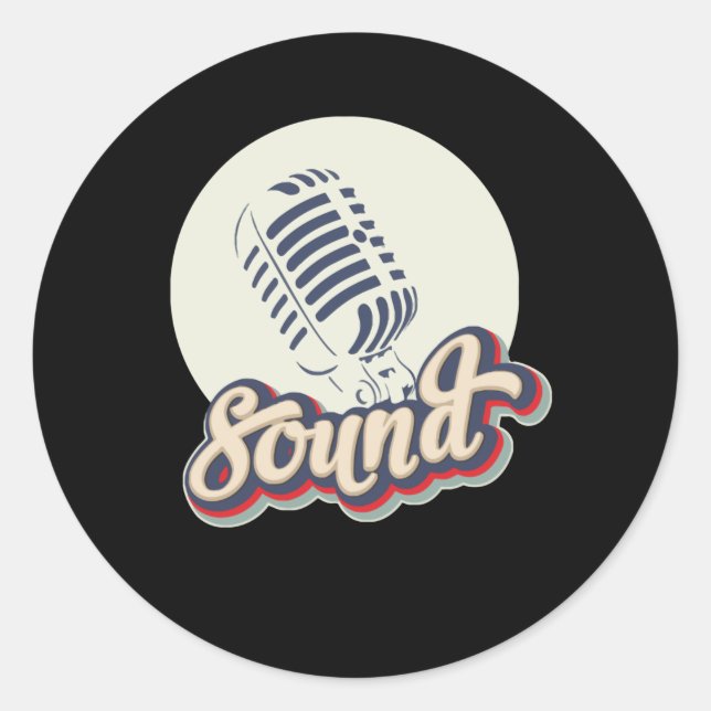 Pegatina Redonda Música de sonido (Anverso)