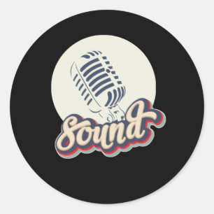 Pegatina Redonda Música de sonido
