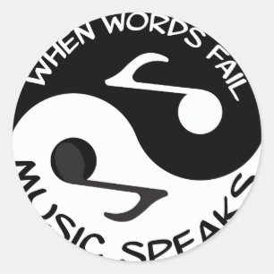 Pegatina Redonda Música de Yin yang