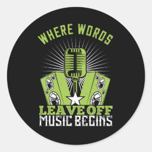 Pegatina Redonda Música - Donde las palabras dejan de lado la músic