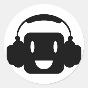 Pegatina Redonda Música_Feliz