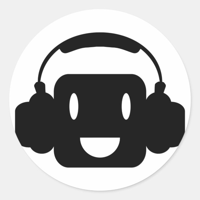 Pegatina Redonda Música_Feliz (Anverso)