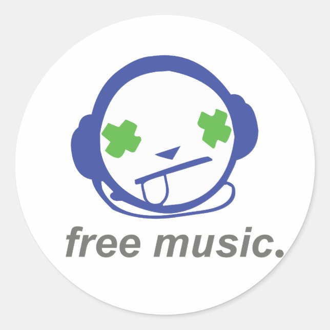 Pegatina Redonda música gratis, jammie gratis (Anverso)