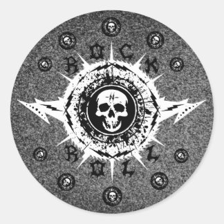 Pegatina Redonda Música Guitariana Rock Banda Funda Bus R&R