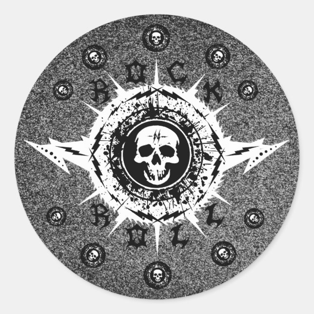 Pegatina Redonda Música Guitariana Rock Banda Funda Bus R&R (Anverso)