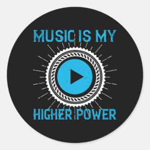 Pegatina Redonda Música - La música es mi mayor poder