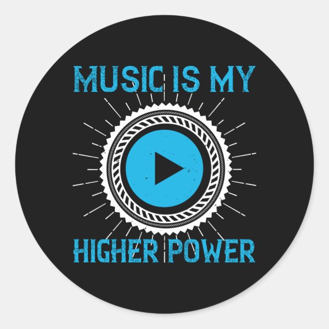 Pegatina Redonda Música - La música es mi mayor poder (Anverso)