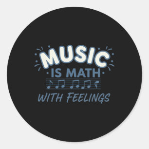 Pegatina Redonda Música Matemáticas Con Sentimientos Citación de Pr