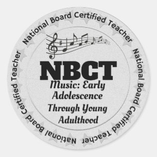 Pegatina Redonda Música NBCT Adolescencia temprana a Adultos Jóvene