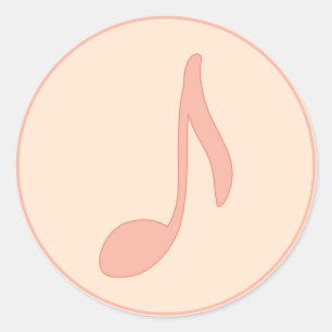 Pegatina Redonda Música. Nota A. Regalo de músicos