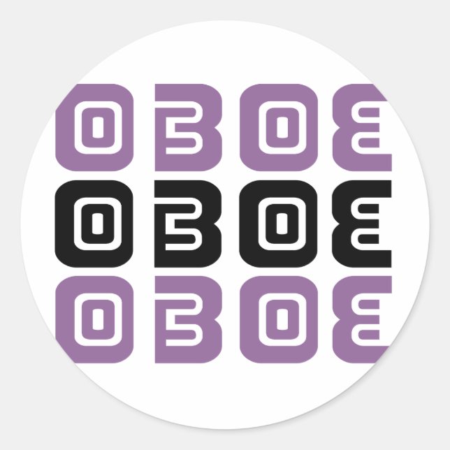 Pegatina Redonda Música tribal de Oboe (Anverso)