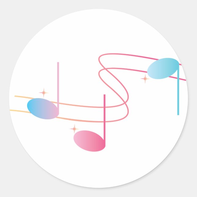 Pegatina Redonda Musical Swirl (Anverso)