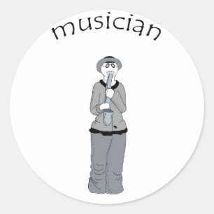 Pegatina Redonda músico