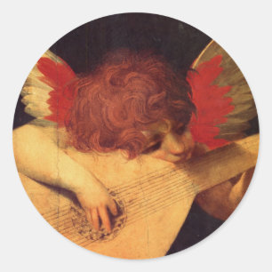 Pegatina Redonda Músico Ángel, Cristiano Rosso Fiorentino