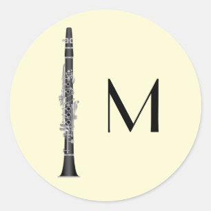 Pegatina Redonda Músico Clarinet Music Teacher Band
