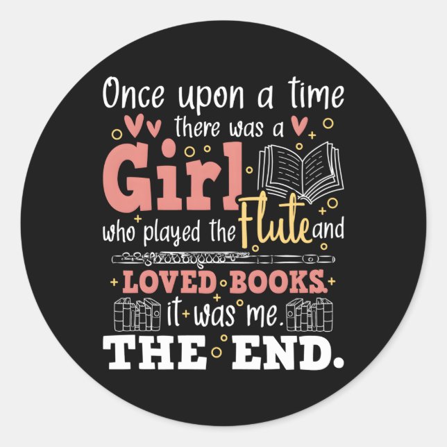 Pegatina Redonda Músico de banda de flautista de flautista libro de (Anverso)